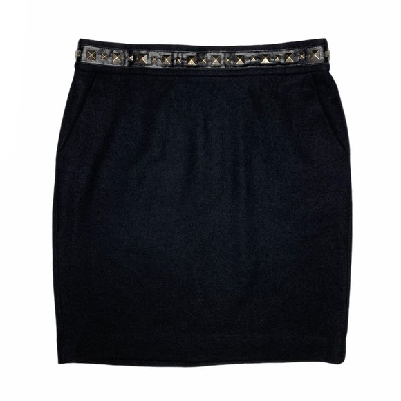 Tory Burch 100% Wool Studded Mini Skirt